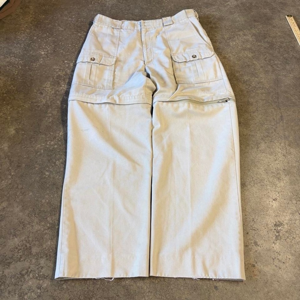 80s tilleys canvas cream utililty trousers